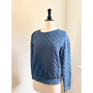 Patagonia Women's Organic Cotton Quilt Crew Drifter Blue Size S
